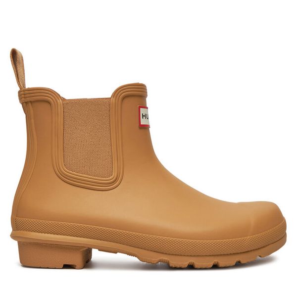 Kalosze Hunter. Brązowe kalosze damskie Hunter, bez wzorów, bez zapięcia. Za 259.99 zł.