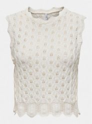 ONLY Bluzka Luna 15291602 Écru Regular Fit. Bluzki damskie ONLY, xl, bez wzorów, z syntetyku, bez kołnierzyka, bez ramiączek. Za 109.99 zł.