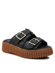 Clarks Klapki Torhill Slide 26176428 Czarny. Czarne klapki damskie Clarks, bez wzorów, ze skóry, bez obcasa, bez zapięcia. Za 399.99 zł.