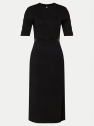 DKNY Sukienka dzianinowa P4AUAN33 Czarny Slim Fit. Czarne sukienki damskie DKNY, xs, bez wzorów, z dzianiny, bez kołnierzyka, bez ramiączek. Za 589.99 zł.