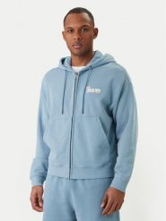 Guess Jeans Bluza M6GQB6 KCPR1 Niebieski Boxy Fit. Niebieskie bluzy męskie Guess Jeans, m, z aplikacjami, z bawełny, bez ramiączek, bez kaptura. Za 395.99 zł.