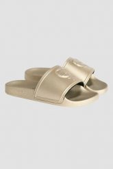 KARL LAGERFELD Złote klapki damskie KONDO 2.0 Karl NFT Relief, Rozmiar 38. Żółte klapki damskie KARL LAGERFELD, bez wzorów, bez obcasa, bez zapięcia. W wyprzedaży za 237.99 zł.
