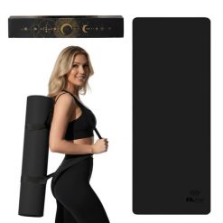 Mata do jogi minimalistyczna Fit.me 4mm kauczuk. Czarne paski damskie FIT.ME, bez wzorów, z kauczuku. Za 149.95 zł.