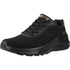 Buty SKECHERS BOBS SQUAD WAVES CURRENT Czarny. Czarne obuwie trekkingowe damskie Skechers, z materiału, bez zapięcia. Za 248.99 zł.
