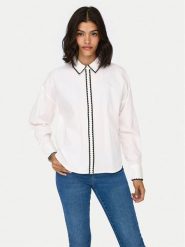JDY Koszula Lorenzo 15330351 Biały Regular Fit. Białe koszule damskie JDY, xs, bez wzorów, z bawełny, bez kołnierzyka, bez ramiączek. Za 199.99 zł.