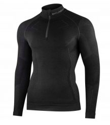 LS1610M Bluza męska z krótkim ekspresem EXTREME MERINO czarny XL. Czarne bluzy męskie Brubeck, m, bez wzorów, bez ramiączek, bez kaptura. Za 505.25 zł.