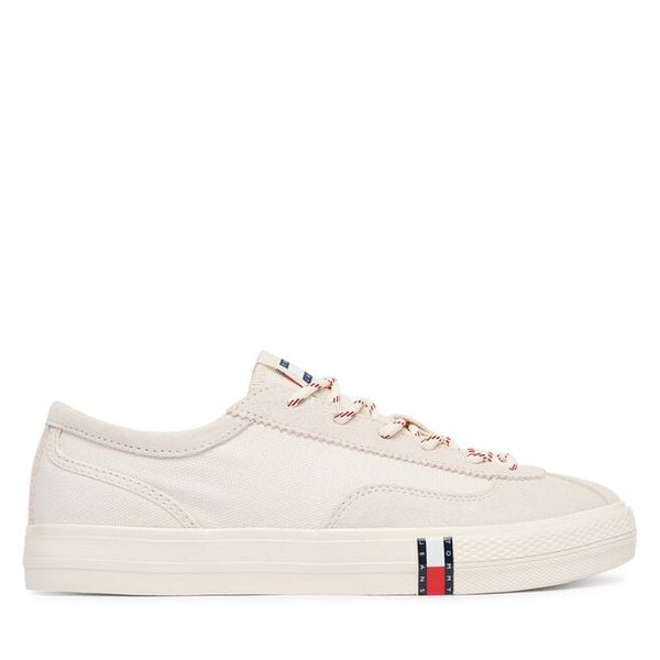 Tenisówki Tommy Jeans. Brązowe trampki i tenisówki damskie Tommy Jeans, bez wzorów, z jeansu, bez zapięcia. Za 316.99 zł.