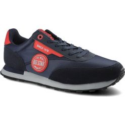 Granatowe Sneakersy Big Star Męskie Modne Półbuty. Niebieskie półbuty męskie BIG STAR, bez wzorów, z materiału, bez obcasa, bez zapięcia. Za 179.00 zł.