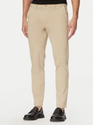 BOSS Chinosy H-Kaiton1 50543312 Beżowy Slim Fit. Brązowe eleganckie spodnie męskie Boss, bez wzorów, z bawełny. Za 629.99 zł.
