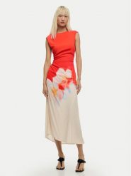 Desigual Sukienka letnia Lida 26SWVW18 Pomarańczowy Regular Fit. Brązowe sukienki damskie Desigual, na lato, xl, bez wzorów, z wiskozy, bez kołnierzyka, bez ramiączek. Za 539.99 zł.