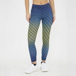 Legginsy treningowe damskie NETMESH. Niebieskie legginsy damskie ELPLAYER, bez wzorów, z elastanu. W wyprzedaży za 80.00 zł.