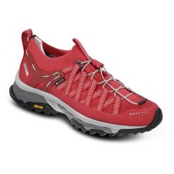 Buty turystyczne damskie Meindl Aruba Gore-Tex. Czerwone obuwie trekkingowe damskie MEINDL, z gore-texu, bez zapięcia. W wyprzedaży za 489.50 zł.