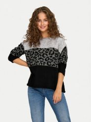 ONLY Sweter Jade 15294969 Szary Regular Fit. Szare swetry nierozpinane damskie ONLY, m, bez wzorów, z syntetyku, bez kołnierzyka, bez ramiączek. Za 149.99 zł.