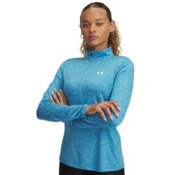 Bluza z zamkiem damska Under Armour UA Tech Twist 1/2 Zip. Niebieskie bluzy damskie Under Armour, xs, bez wzorów, z materiału, sportowe, bez ramiączek, bez kaptura. Za 226.59 zł.