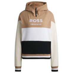 Bluza jeździecka z kapturem Boss Equestrian Faye. Białe bluzy damskie BOSS EQUESTRIAN, s, bez wzorów, z materiału, eleganckie, bez ramiączek, z kapturem. Za 630.50 zł.