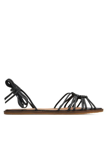 Balagan Sandały Amfi Czarny. Czarne sandały damskie BALAGAN, bez wzorów, ze skóry, bez obcasa, na płaskiej podeszwie, bez zapięcia. Za 419.99 zł.