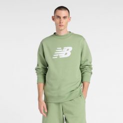 Bluza męska New Balance MT43905AAR – zielona. Zielone bluzy sportowe męskie New Balance, m, bez wzorów, z bawełny, bez kaptura. Za 219.99 zł.