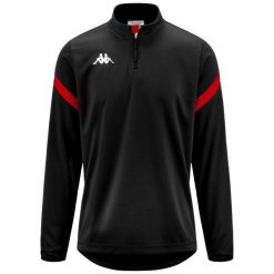 Bluza dresowa 1/2 zip Kappa Dolvole. Czarne bluzy męskie Kappa, bez wzorów, z dresówki, sportowe, bez ramiączek, bez kaptura. Za 207.50 zł.