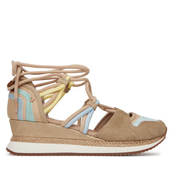 Półbuty Gioseppo. Brązowe półbuty damskie Gioseppo, bez wzorów, bez obcasa, na koturnie, bez zapięcia. Za 209.99 zł.