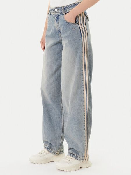 Adidas Jeansy Premium Essentials JY2868 Niebieski Wide Leg. Niebieskie jeansy damskie Adidas, bez wzorów, z bawełny. Za 399.99 zł.