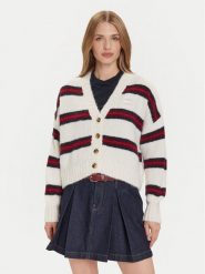 Tommy Jeans Kardigan Badge DW0DW21678 Écru Relaxed Fit. Kardigany damskie Tommy Jeans, l, bez wzorów, z jeansu, bez kołnierzyka. Za 399.99 zł.