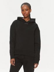 Calvin Klein Bluza Metallic Micro Logo K20K206960 Czarny Relaxed Fit. Czarne bluzy damskie Calvin Klein, l, bez wzorów, z syntetyku, bez ramiączek, bez kaptura. Za 339.99 zł.