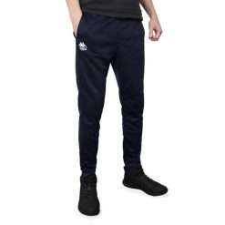 Spodnie męskie dresowe Kappa MEN TRAINING. Niebieskie spodnie sportowe męskie Kappa, m, bez wzorów, z dresówki, na fitness i siłownię. Za 119.00 zł.