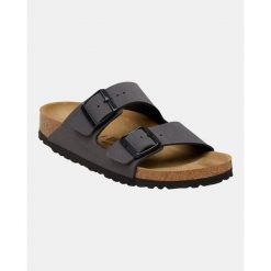 Sandały Birkenstock Arizona Birkibuc Dorosłych. Szare sandały męskie Birkenstock, bez wzorów, z materiału, bez zapięcia. Za 422.96 zł.