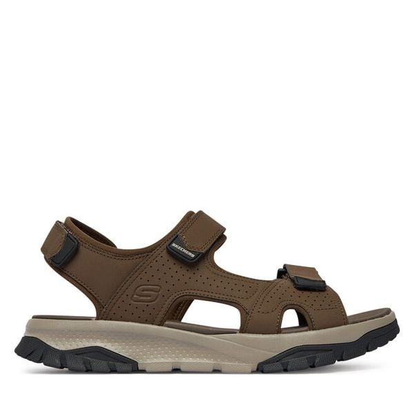 Sandały Skechers. Brązowe sandały męskie Skechers, bez wzorów, bez zapięcia. Za 204.99 zł.