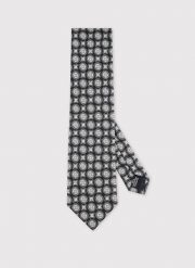 PAKO LORENTE - Czarny krawat w geometryczny wzór. Czarne krawaty i muchy Pako Lorente, bez wzorów, z poliesteru. Za 99.99 zł.