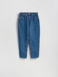Jeansy mom fit - niebieski. Niebieskie jeansy damskie Reserved, bez wzorów, z bawełny. Za 109.99 zł.
