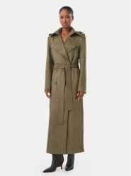 Bardot Trencz Kira 57053JB4 Khaki Regular Fit. Brązowe płaszcze damskie Bardot, bez wzorów, z syntetyku, bez kołnierzyka, bez kaptura. Za 969.99 zł.