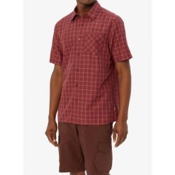 Koszula turystyczna męska Vaude Albsteig Shirt III. Czerwone koszule męskie Vaude, m, bez wzorów, casualowe, bez kołnierzyka, bez ramiączek. Za 193.99 zł.