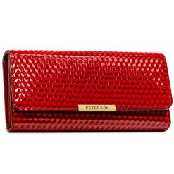 Duży, czerwony portfel damski ze skóry ekologicznej PTN 006-CUB Peterson. Czerwone portfele damskie Peterson, ze skóry ekologicznej. Za 69.99 zł.