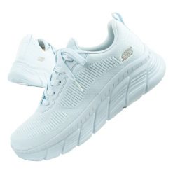 Buty sportowe sneakersy damskie Skechers Bobs niebieskie. Niebieskie obuwie sportowe damskie Skechers, bez wzorów, bez zapięcia, do biegania. Za 219.99 zł.