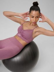 4F Biustonosz do jogi bezszwowy z niskim wsparciem damski - różowy XS/S. Czerwone bielizna sportowa damska 4F, l, bez wzorów. Za 99.99 zł.