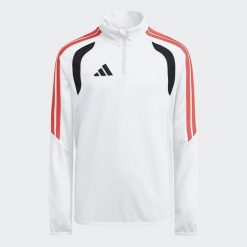 Bluza piłkarska ADIDAS Tiro 26. Czerwone bluzy damskie Adidas, l, bez wzorów, z materiału, sportowe, bez ramiączek, bez kaptura. Za 179.99 zł.