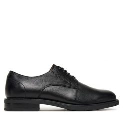 Półbuty Tommy Hilfiger. Czarne buty wizytowe męskie Tommy Hilfiger, bez wzorów, bez obcasa, bez zapięcia. Za 479.99 zł.