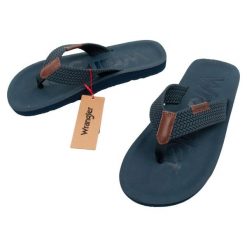Buty klapki męskie Wrangler Zane Flipflop. Niebieskie klapki męskie Wrangler, bez wzorów, bez zapięcia. Za 69.00 zł.