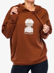 Bluza z kapturem damska Super.natural Snow Cat Hoodie. Brązowe bluzy damskie super.natural, l, bez wzorów, z elastanu, bez ramiączek, z kapturem. Za 510.39 zł.