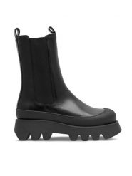 Badura Botki IDEM-01 Czarny. Czarne botki damskie Badura, bez wzorów, ze skóry, bez obcasa, na płaskiej podeszwie, bez zapięcia. Za 249.99 zł.