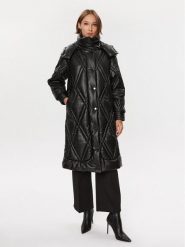 Guess Płaszcz przejściowy W3BL30 WFSP0 Czarny Regular Fit. Czarne płaszcze damskie Guess, xl, z aplikacjami, ze skóry, bez kołnierzyka, bez kaptura. Za 1,139.00 zł.