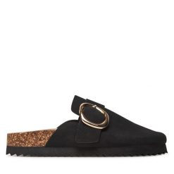 Klapki DeeZee. Czarne klapki damskie DeeZee, bez wzorów, bez obcasa, bez zapięcia. Za 119.99 zł.