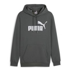 Bluza męska PUMA Essentials Big Logo Hoodie FL. Szare bluzy męskie Puma, m, bez wzorów, bez kaptura, na fitness i siłownię. Za 149.99 zł.