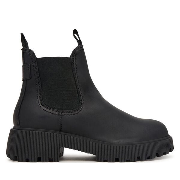 Botki Tamaris. Czarne botki damskie Tamaris, bez wzorów, bez obcasa, na płaskiej podeszwie, bez zapięcia. Za 484.99 zł.