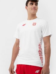 4F Koszulka funkcyjna replika męska 4F x PZLA M. Białe t-shirty męskie 4F, m, bez wzorów, z dzianiny, bez kołnierzyka, bez ramiączek. Za 219.99 zł.