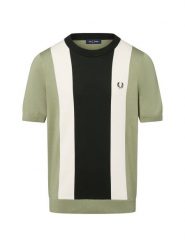 Fred Perry koszula z dzianiny Mężczyźni Bawełna zielony|biały, S. Białe koszule męskie Fred Perry, m, bez wzorów, z bawełny, eleganckie, bez kołnierzyka, bez ramiączek. Za 549.95 zł.