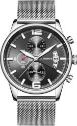 Zegarek Weide Zegarek męski WEIDE WD011 srebrny czt Chronograf. Szare zegarki męskie Weide, bez wzorów, srebrne. Za 149.00 zł.