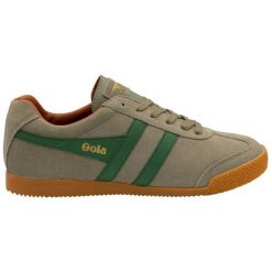 Zamszowe buty sportowe Gola Harrier. Zielone buty sportowe męskie Gola, bez wzorów, z zamszu, bez zapięcia. Za 509.99 zł.