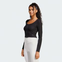 Kardigan Seasonal Essentials Rib. Czarne kardigany damskie Adidas, m, bez wzorów, prążkowane, klasyczne, bez kołnierzyka. Za 149.00 zł.